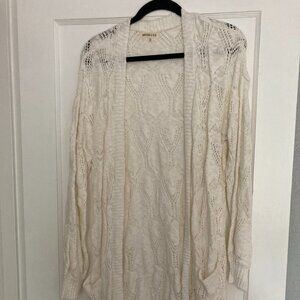 White lace slouch cardigan